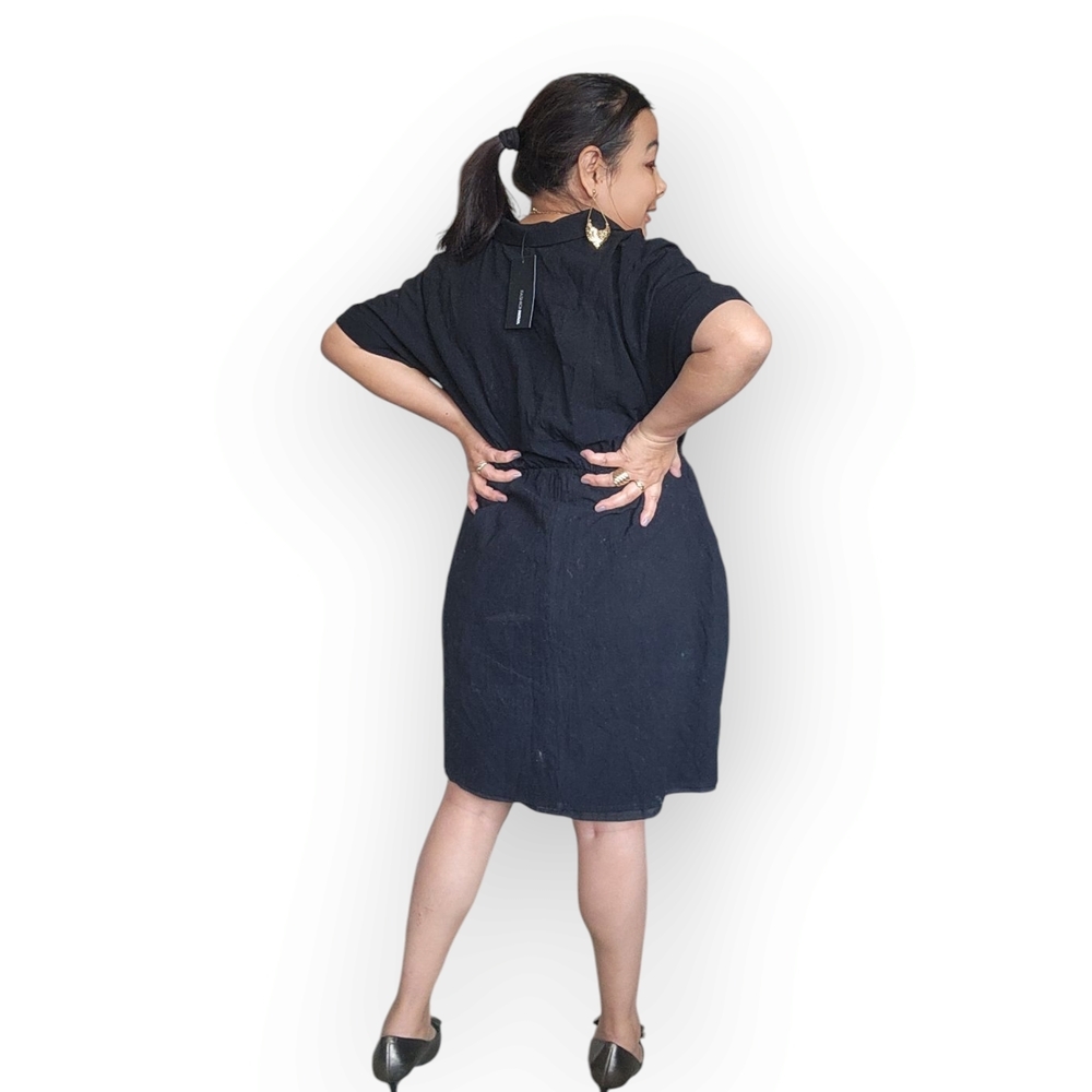 Fashion Nova Cutout Waist Shirt Dress – Collared Black Mini - Picture 12 of 16